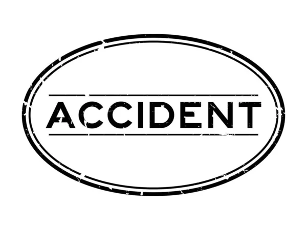 Grunge Kata Kecelakaan Hitam Cap Segel Karet Oval Pada Latar - Stok Vektor