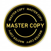 Černá a zlatá barva kolo štítek nálepka s slovo maser kopie na bílém pozadí