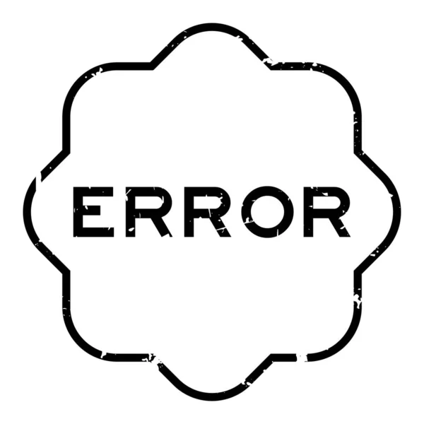 Grunge Black Error Word Rubber Seal Stamp White Background — Stock Vector