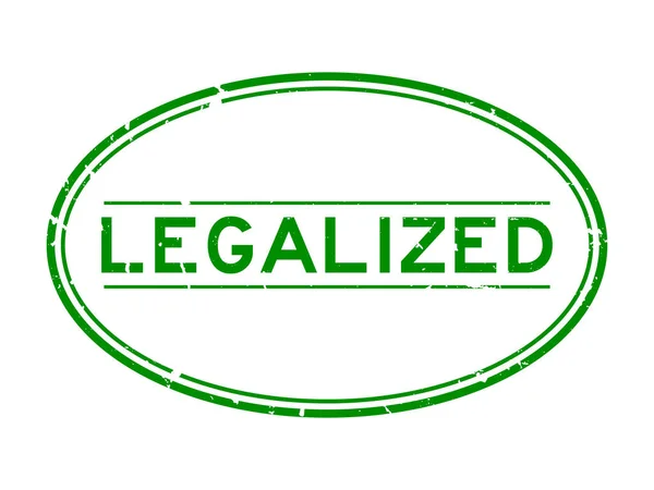 Grunge Green Legalized Word Oval Rubber Seal Stamp Auf Weißem — Stockvektor
