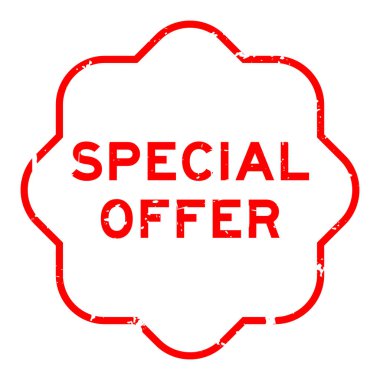 Grunge Red özel olarak beyaz arka planda lastik mühür sunar.