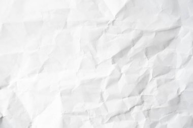 Grunge, arka planda fotokopi alanı olan beyaz renkli kağıt kırışıklığı yaptı. Dekorasyon veya katman için kullan