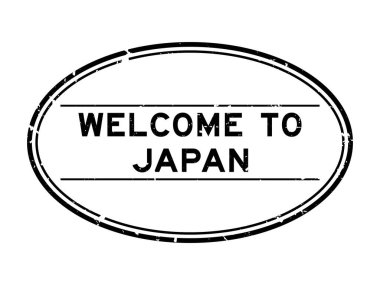 Grunge siyah, beyaz arka planda oval sözcüğe hoş geldin damgası.