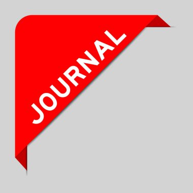 Gri arkaplanda kelime günlüğü bulunan köşe etiketinin kırmızı rengi