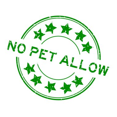 Grunge yeşili. Beyaz arka planda yıldız simgesi olan hiçbir hayvana izin yok.