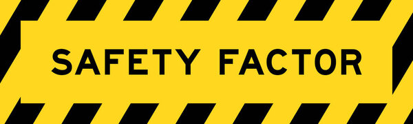 Желтый и чёрный цвет с полосатым баннером на этикетке с коэффициентом безопасности слова