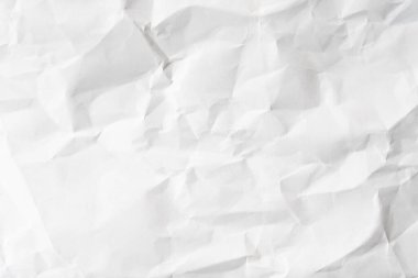 Grunge, arka planda fotokopi alanı olan beyaz renkli kağıt kırışıklığı yaptı. Dekorasyon veya katman için kullan