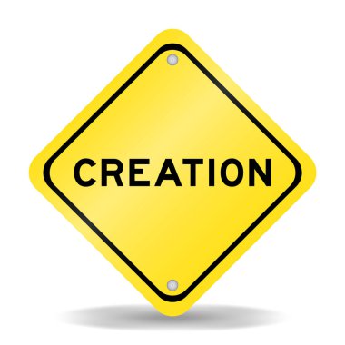 Beyaz arkaplanda kelime oluşturma ile sarı renk taşıma işareti