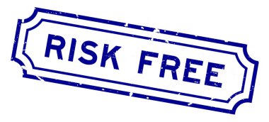 Grunge mavi risk ücretsiz kelime kare beyaz arka plan kauçuk damga 