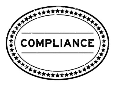 Grunge siyah uyum sözcüğü oval lastik mühür beyaz arka planda