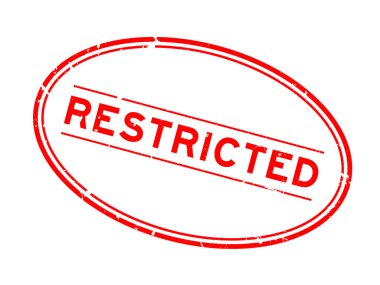 Grunge kırmızı kelime oval lastik mühür beyaz arka planda