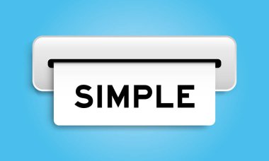 Mavi arkaplandaki makineden basit kelime ile beyaz kupon pankartı