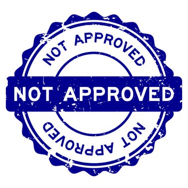 Grunge blue beyaz arka planda onaylanmamış kelime yuvarlak lastik mühür damgası