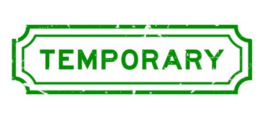 Grunge yeşil kelime geçici kare beyaz arka planda kauçuk damga 