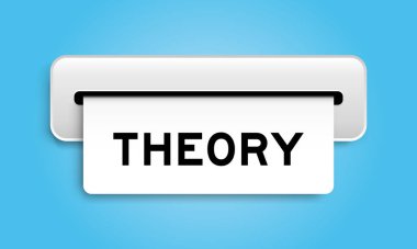 Mavi arkaplandaki makineden kelime teorisi içeren beyaz kupon pankartı