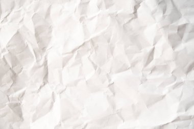 Grunge, arka planda fotokopi alanı olan beyaz renkli kağıt kırışıklığı yaptı. Dekorasyon veya katman için kullan