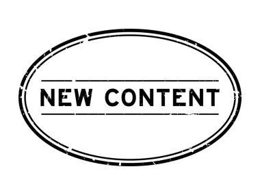 Grunge siyah içerik sözcüğü oval lastik mühür beyaz arka planda