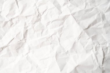 Grunge, arka planda fotokopi alanı olan beyaz renkli kağıt kırışıklığı yaptı. Dekorasyon veya katman için kullan