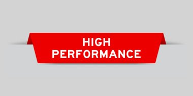 Gri arkaplanda yüksek performanslı kırmızı etiket eklendi