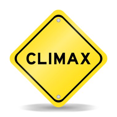 Beyaz arkaplanda kelime doruk noktasıyla sarı renk taşıma işareti