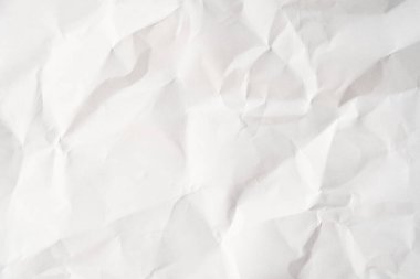 Grunge, arka planda fotokopi alanı olan beyaz renkli kağıt kırışıklığı yaptı. Dekorasyon veya katman için kullan