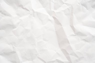 Grunge, arka planda fotokopi alanı olan beyaz renkli kağıt kırışıklığı yaptı. Dekorasyon veya katman için kullan