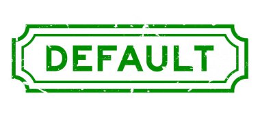 Grunge yeşil öntanımlı sözcük beyaz arkaplanda lastik mühür