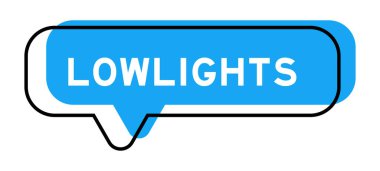 Konuşma pankartı ve mavi tonda beyaz arkaplanda alçak ışıklar