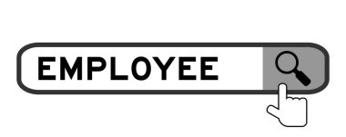 Beyaz arkaplanda büyüteç simgesi olan kelime çalışanı ile arama paneli