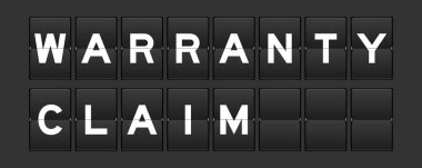 Gri arkaplanda kelime garantili siyah renk analog kapak tahtası