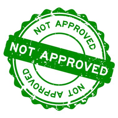 Grunge yeşili beyaz arkaplanda onaylanmamış yuvarlak lastik mühür mührü