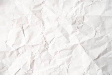 Grunge, arka planda fotokopi alanı olan beyaz renkli kağıt kırışıklığı yaptı. Dekorasyon veya katman için kullan