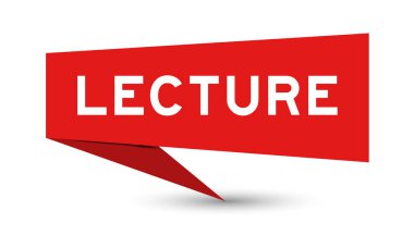 Beyaz arkaplan üzerine kelime konferansı içeren kırmızı renk afişi