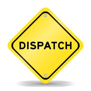 Beyaz arkaplanda kelime mesajı olan sarı renk taşıma işareti