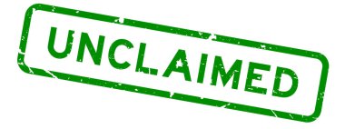 Grunge yeşil sahipsiz sözcük kare kauçuk mühür beyaz arka planda