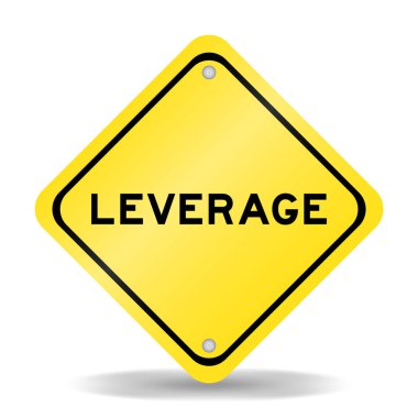 Beyaz arkaplan üzerinde kelime kaldıraç ile sarı renk taşıma işareti