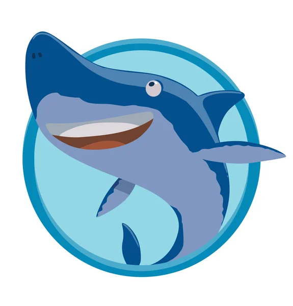 Frame with funny cute blue shark — Stock Vector