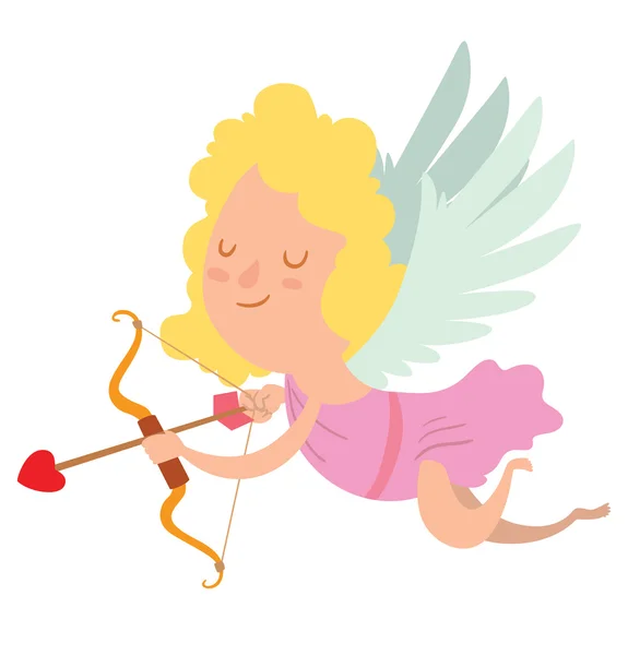 Cute little cupid girl — Stock Vector