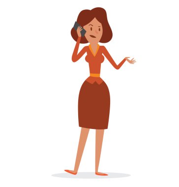 İş kadını parlak kahverengi saçlı