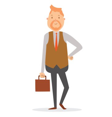 Kızıl saç ve sakal ile işadamı