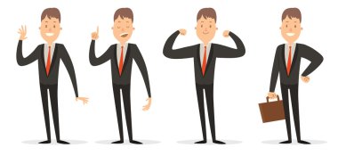 İşadamı kahverengi saçlı kümesi