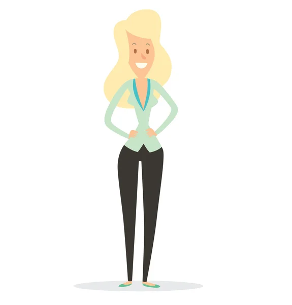 Business woman with long blonde hair — Stock Vector