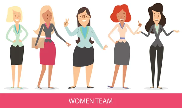 Vector women team — Stock Vector