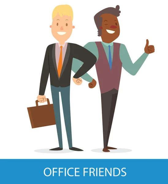 Office friends, men — Stock Vector