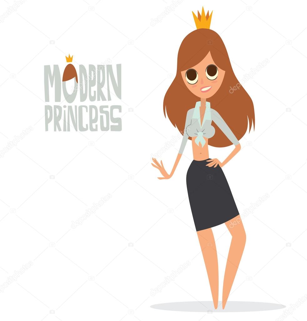 Modern Princess With Brown Hair Stock Vector C Tannilion Gmail