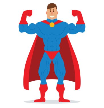 Kırmızı pelerin içinde süper kahraman