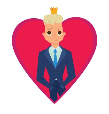 Pembe çerçeve, sarı saçlı modern prens