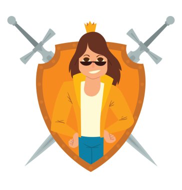 Yellow frame, modern prince with bright brown hair