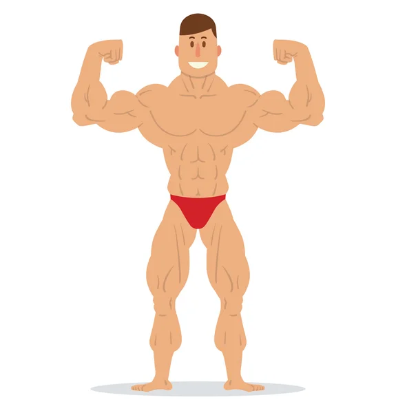 Muskulöser Mann in roter Badehose — Stockvektor