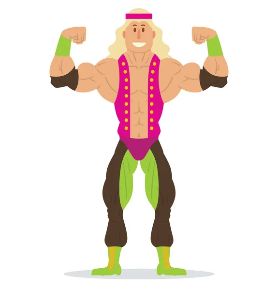 Wrestler with long blond hair — 스톡 벡터